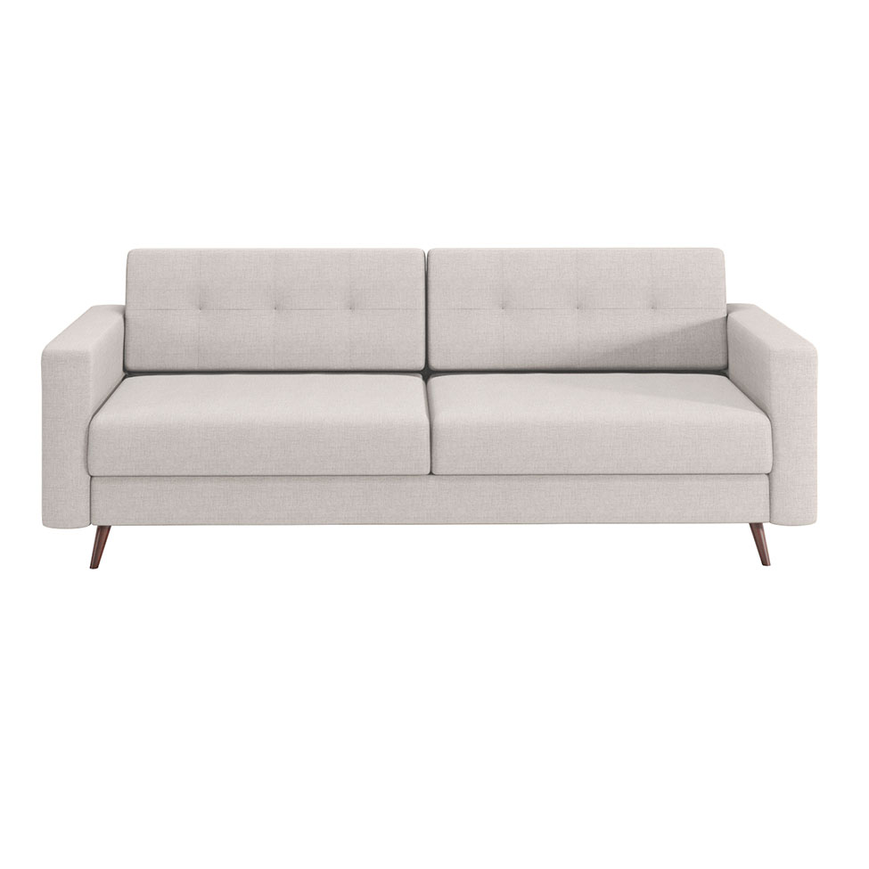 Sofá 3 Lugares Pé Palito Living Linho Cotton Cru