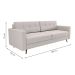 Sofá 3 Lugares Pé Palito Living Linho Cotton Cru