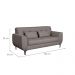 Sofá 3 Lugares Piacenza Linho Cinza 202 cm