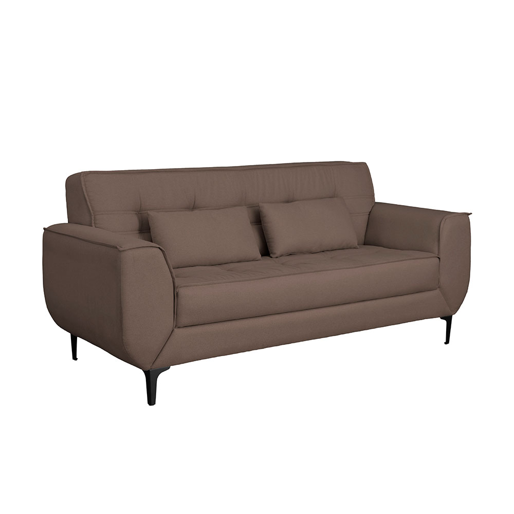 Sofá 3 Lugares Piacenza Linho Marrom 202 cm