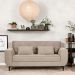 Sofá 3 Lugares Piacenza Suede Bege 202 cm