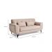 Sofá 3 Lugares Piacenza Suede Bege 202 cm