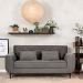 Sofá 3 Lugares Piacenza Suede Cinza 202 cm