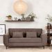 Sofá 3 Lugares Piacenza Suede Marrom 202 cm