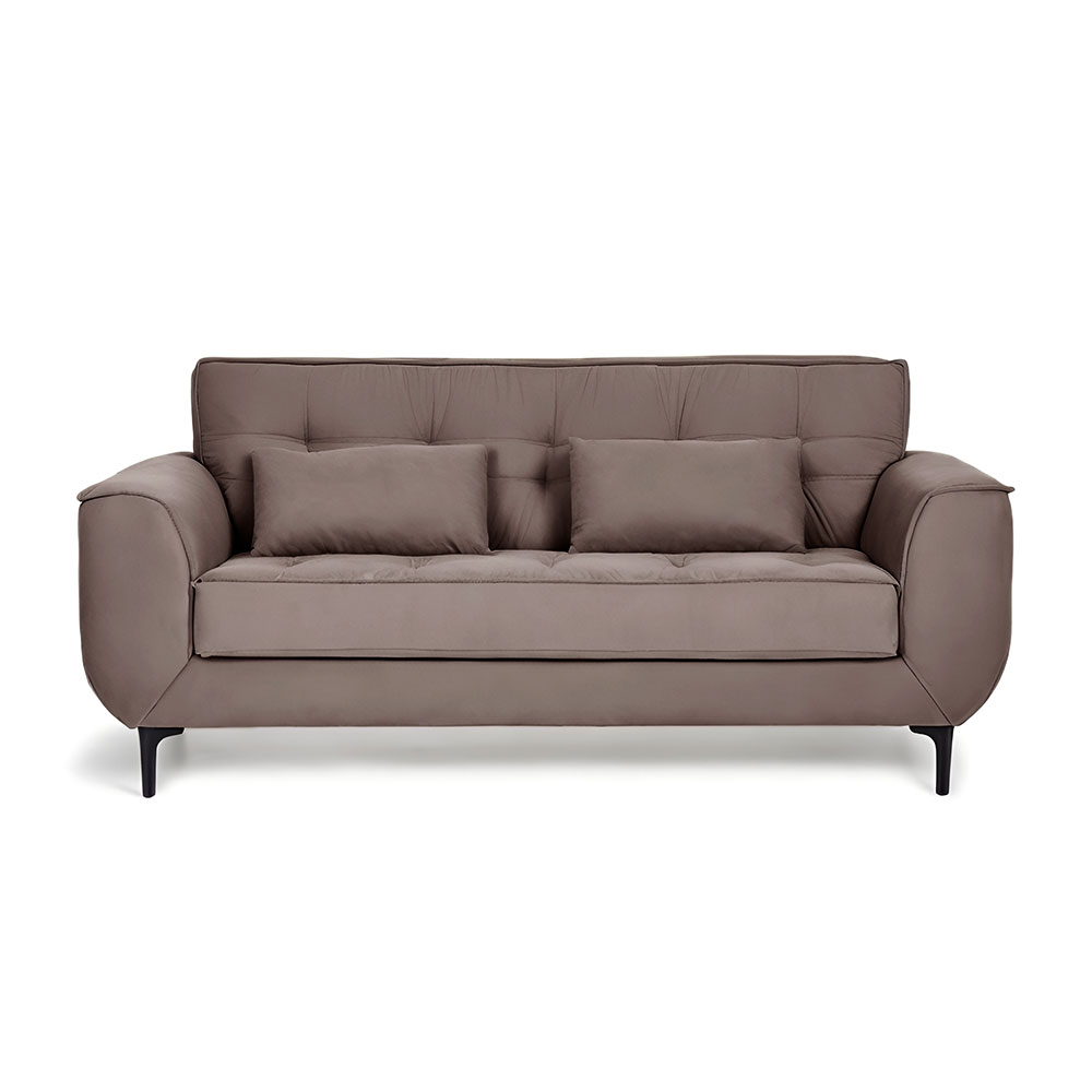 Sofá 3 Lugares Piacenza Suede Marrom 202 cm