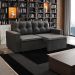 Sofá 3 Lugares Retrátil Amsterdã I Suede Grafite 180 cm