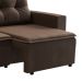 Sofá 3 Lugares Retrátil Amsterdã I Suede Marrom 180 cm