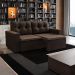 Sofá 3 Lugares Retrátil Amsterdã I Suede Marrom 180 cm