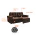 Sofá 3 Lugares Retrátil Amsterdã II Suede Marrom 210 cm