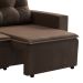 Sofá 3 Lugares Retrátil Amsterdã II Suede Marrom 210 cm