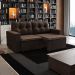 Sofá 3 Lugares Retrátil Amsterdã II Suede Marrom 210 cm