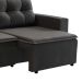 Sofá 3 Lugares Retrátil Amsterdã II Suede Preto 210 cm