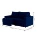 Sofá 3 Lugares Retrátil Berna Linho Azul Marinho 180 cm