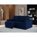 Sofá 3 Lugares Retrátil Berna Linho Azul Marinho 180 cm