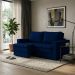 Sofá 3 Lugares Retrátil Berna Linho Azul Marinho 180 cm