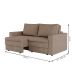 Sofá 3 Lugares Retrátil Berna Suede Bege 180 cm