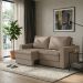 Sofá 3 Lugares Retrátil Berna Suede Bege 180 cm