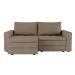Sofá 3 Lugares Retrátil Berna Suede Bege 210 cm