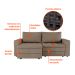 Sofá 3 Lugares Retrátil Berna Suede Bege 210 cm