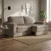 Sofá 3 Lugares Retrátil Berna Suede Bege 210 cm