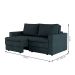 Sofá 3 Lugares Retrátil Berna Suede Grafite 180 cm
