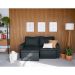 Sofá 3 Lugares Retrátil Berna Suede Grafite 180 cm