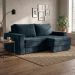 Sofá 3 Lugares Retrátil Berna Suede Grafite 210 cm