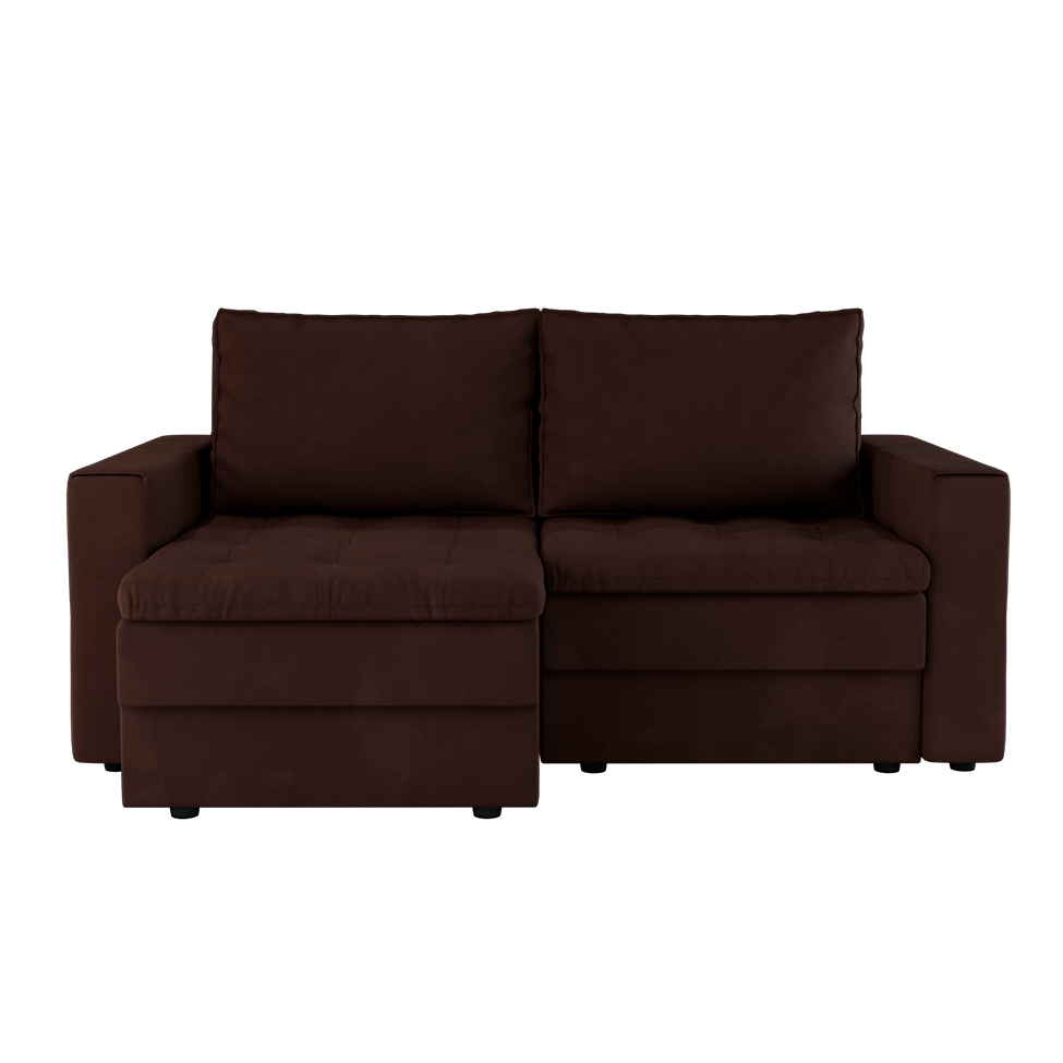 Sofá 3 Lugares Retrátil Berna Suede Marrom 180 cm