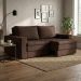 Sofá 3 Lugares Retrátil Berna Suede Marrom 210 cm