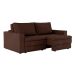 Sofá 3 Lugares Retrátil Berna Suede Marrom 210 cm