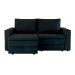 Sofá 3 Lugares Retrátil Berna Suede Preto 180 cm