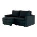 Sofá 3 Lugares Retrátil Berna Suede Preto 180 cm