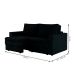 Sofá 3 Lugares Retrátil Berna Suede Preto 180 cm
