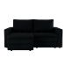 Sofá 3 Lugares Retrátil Berna Suede Preto 180 cm