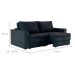 Sofá 3 Lugares Retrátil Berna Suede Preto 210 cm