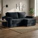 Sofá 3 Lugares Retrátil Berna Suede Preto 210 cm