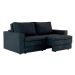 Sofá 3 Lugares Retrátil Berna Suede Preto 210 cm