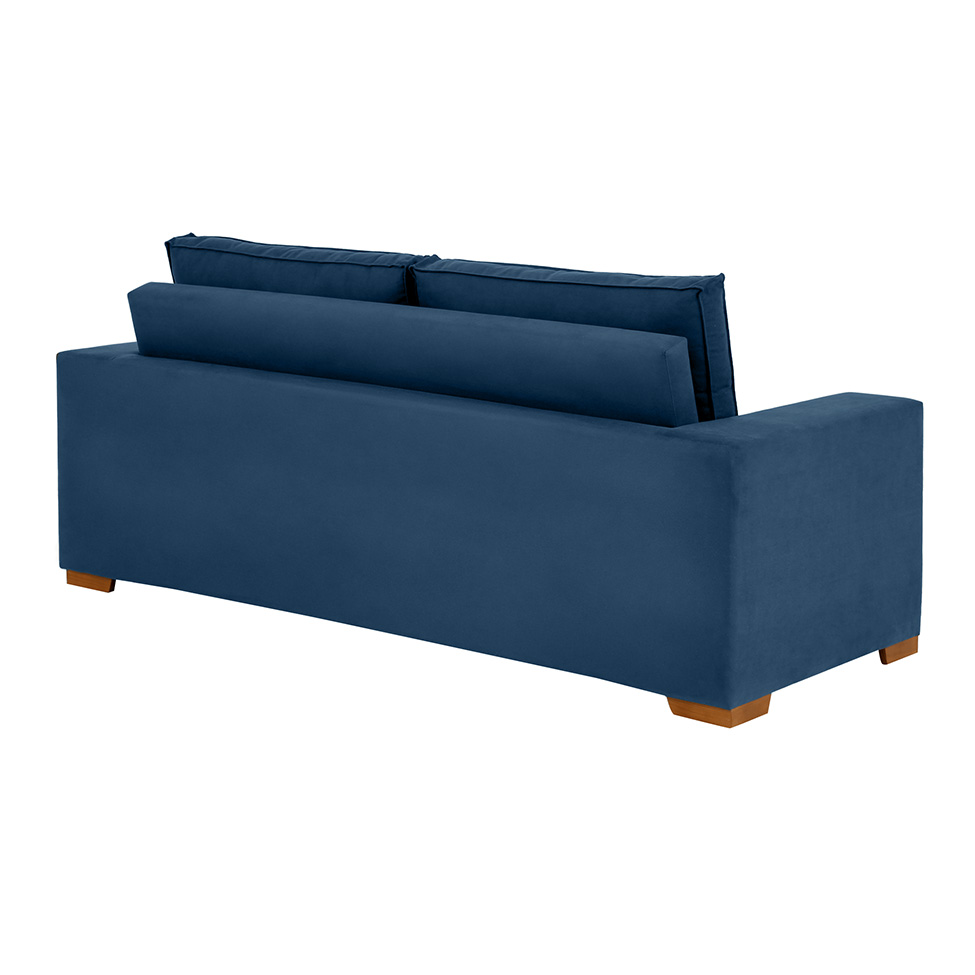 Sofá 3 Lugares Retrátil Classic Linho Azul Marinho 180 cm