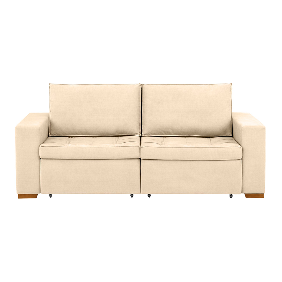 Sofá 3 Lugares Retrátil Classic Linho Bege