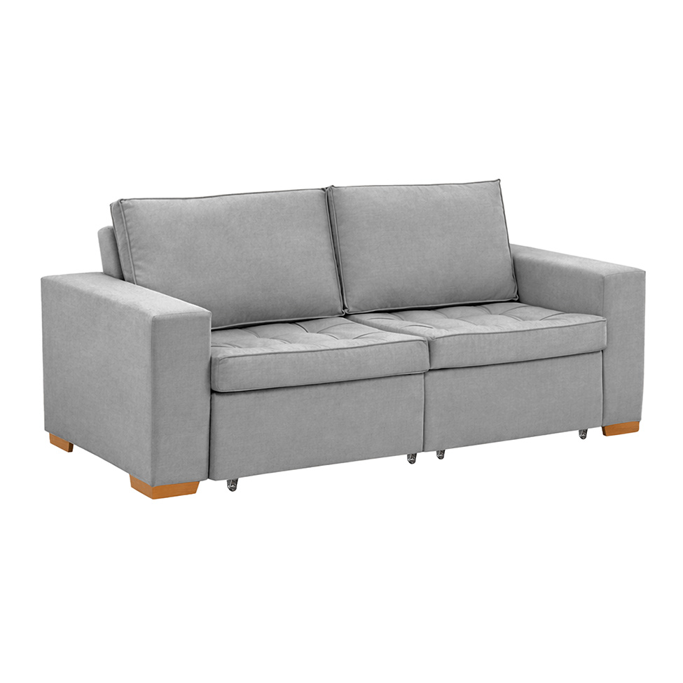 Sofá 3 Lugares Retrátil Classic Linho Cinza