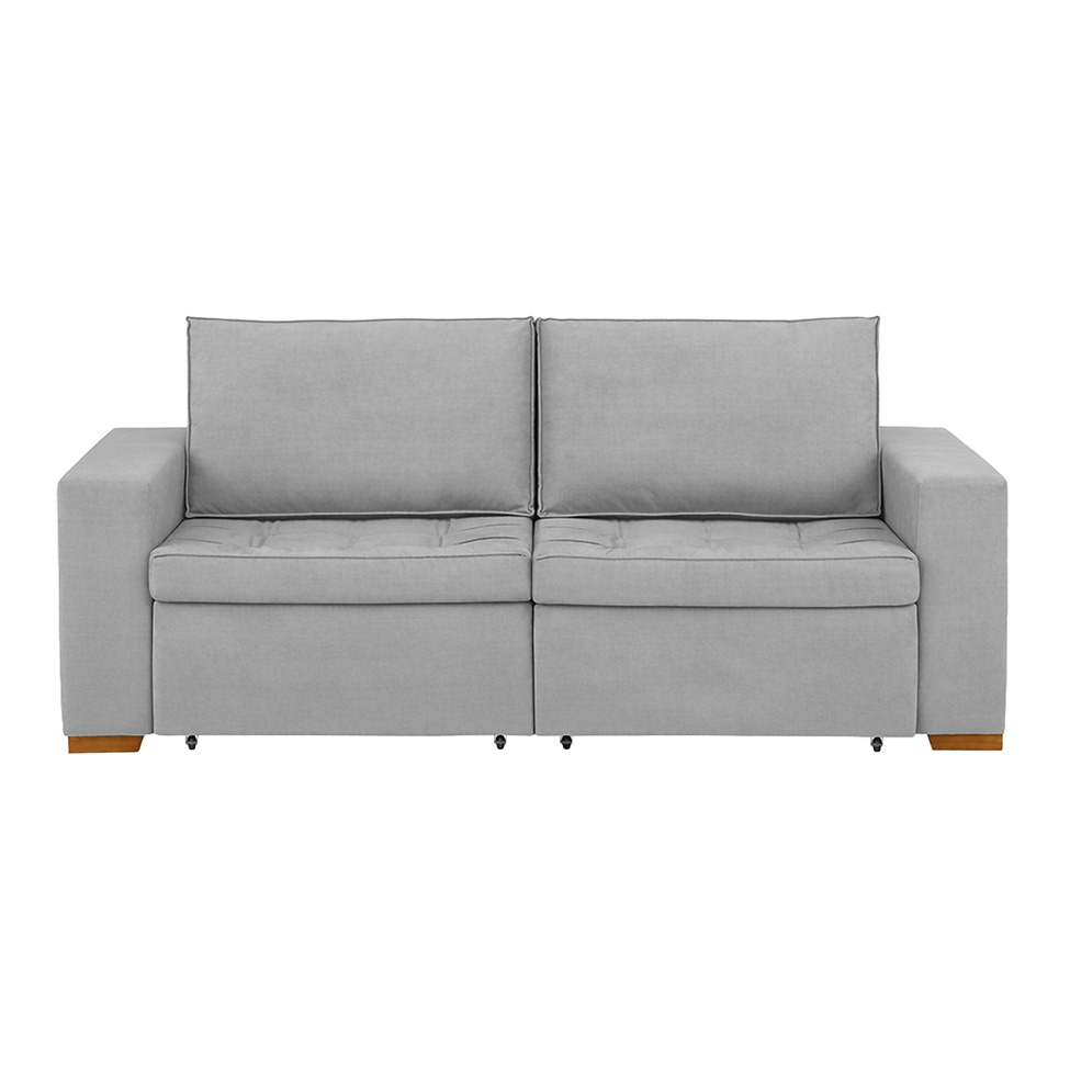 Sofá 3 Lugares Retrátil Classic Linho Cinza