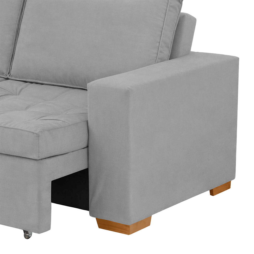 Sofá 3 Lugares Retrátil Classic Linho Cinza