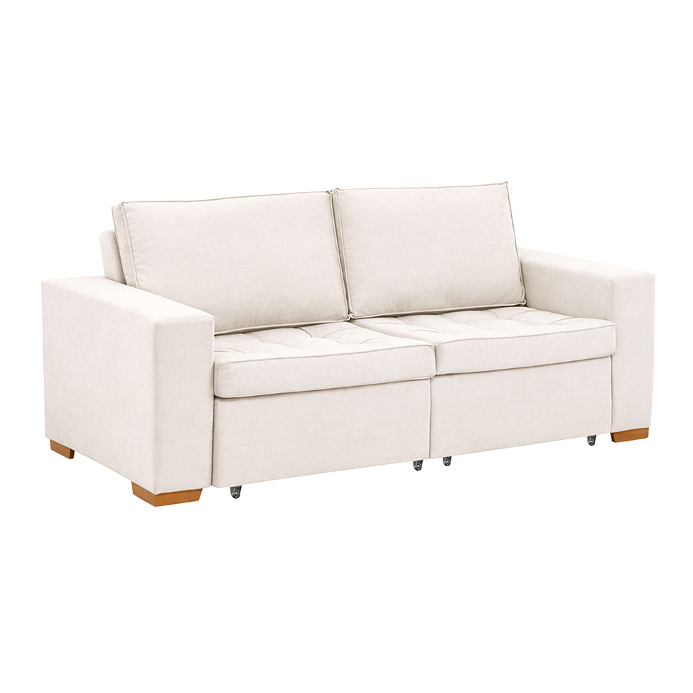 Sofá 3 Lugares Retrátil Classic Linho Cru 180 cm