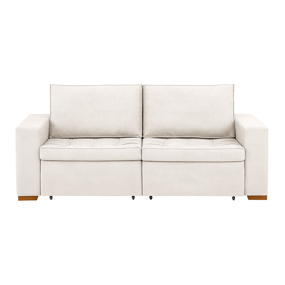 Sofá 3 Lugares Retrátil Classic Linho Cru 180 cm