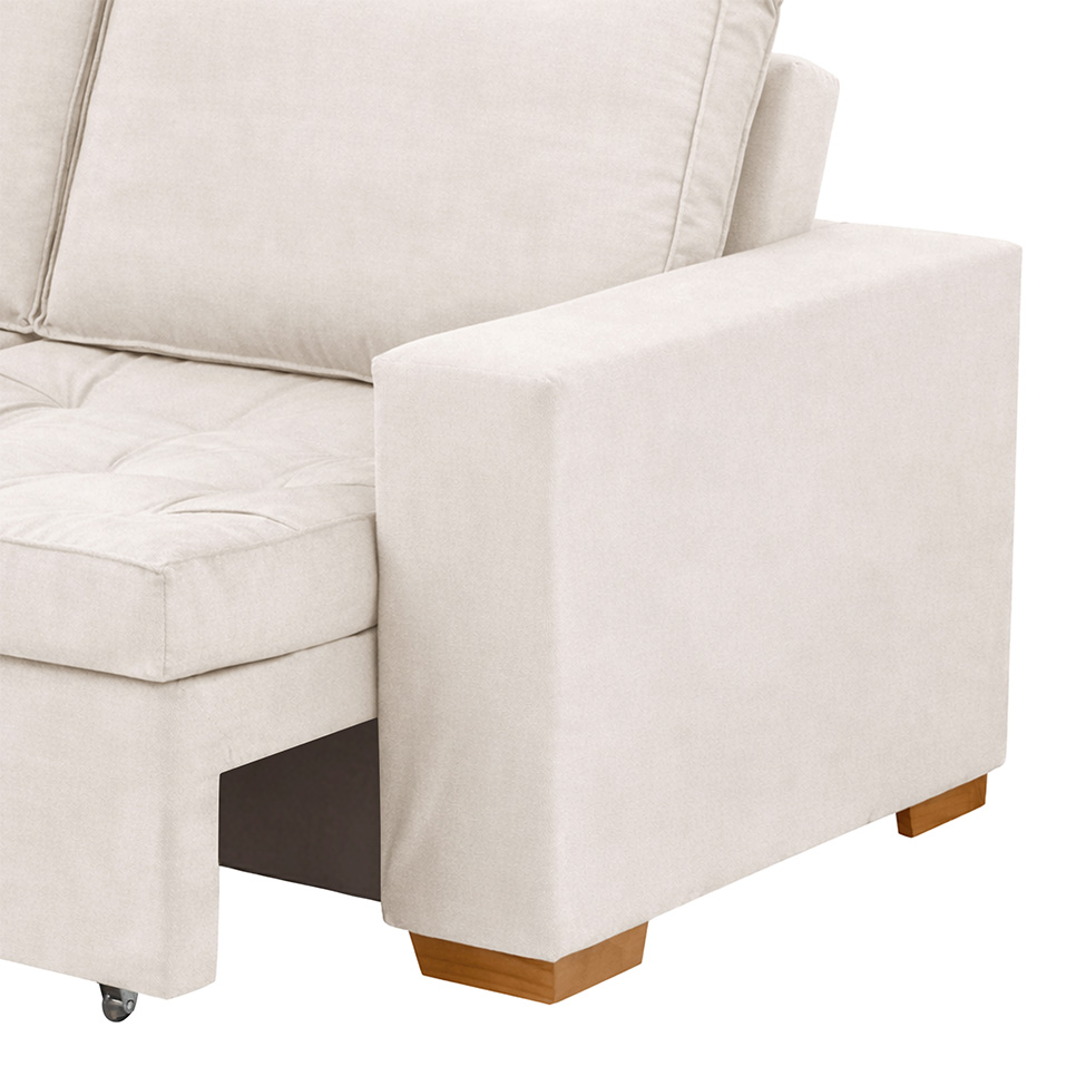 Sofá 3 Lugares Retrátil Classic Linho Cru 180 cm
