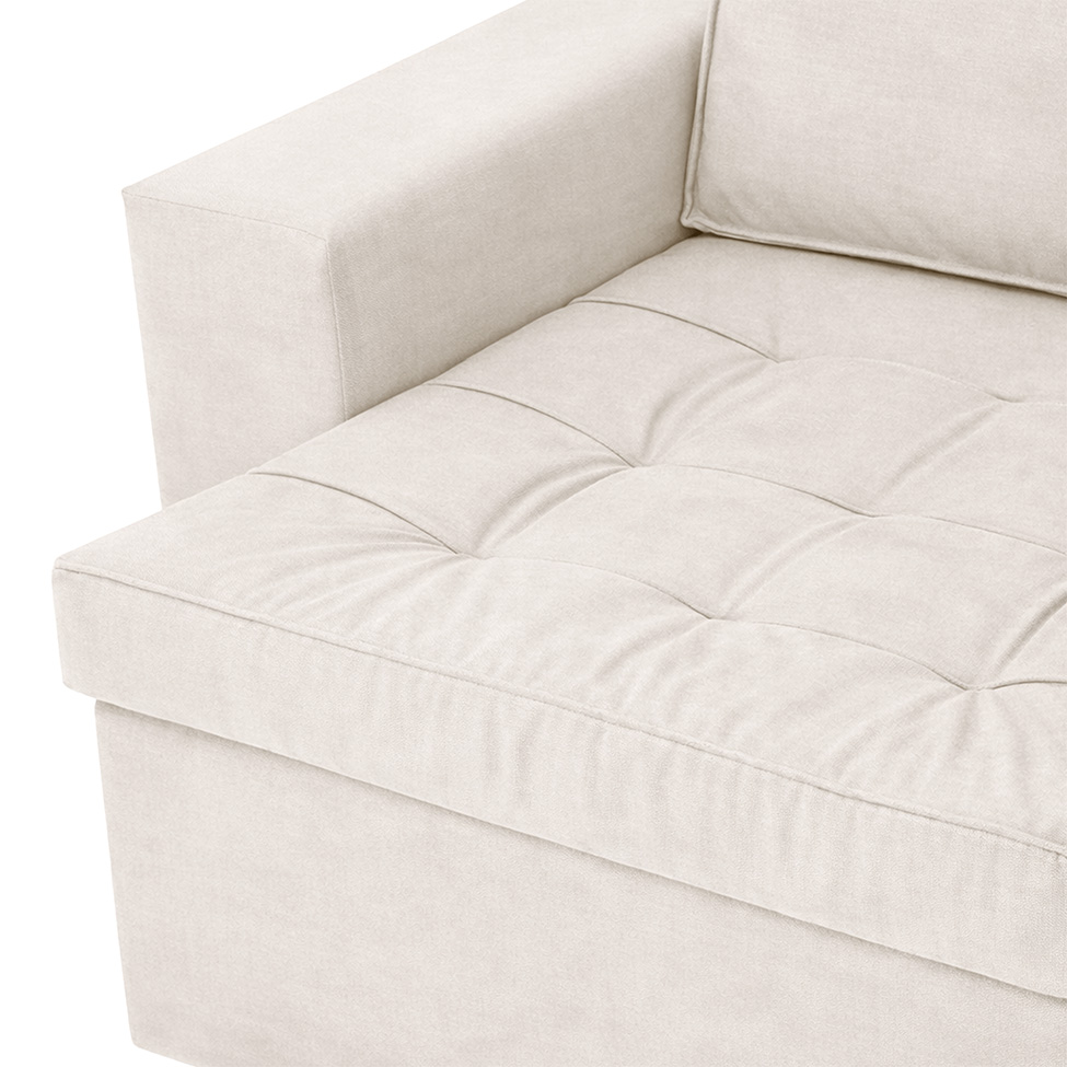 Sofá 3 Lugares Retrátil Classic Linho Cru 180 cm