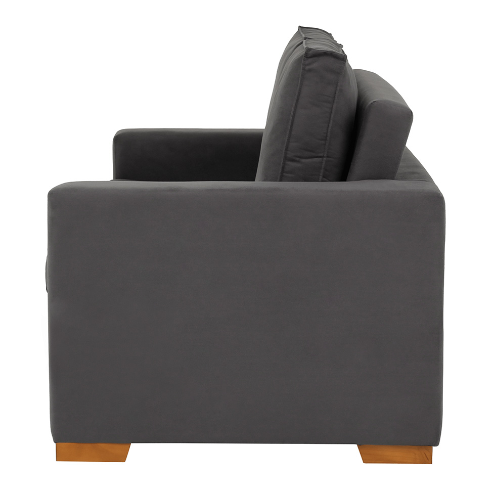 Sofá 3 Lugares Retrátil Classic Linho Grafite 180 cm