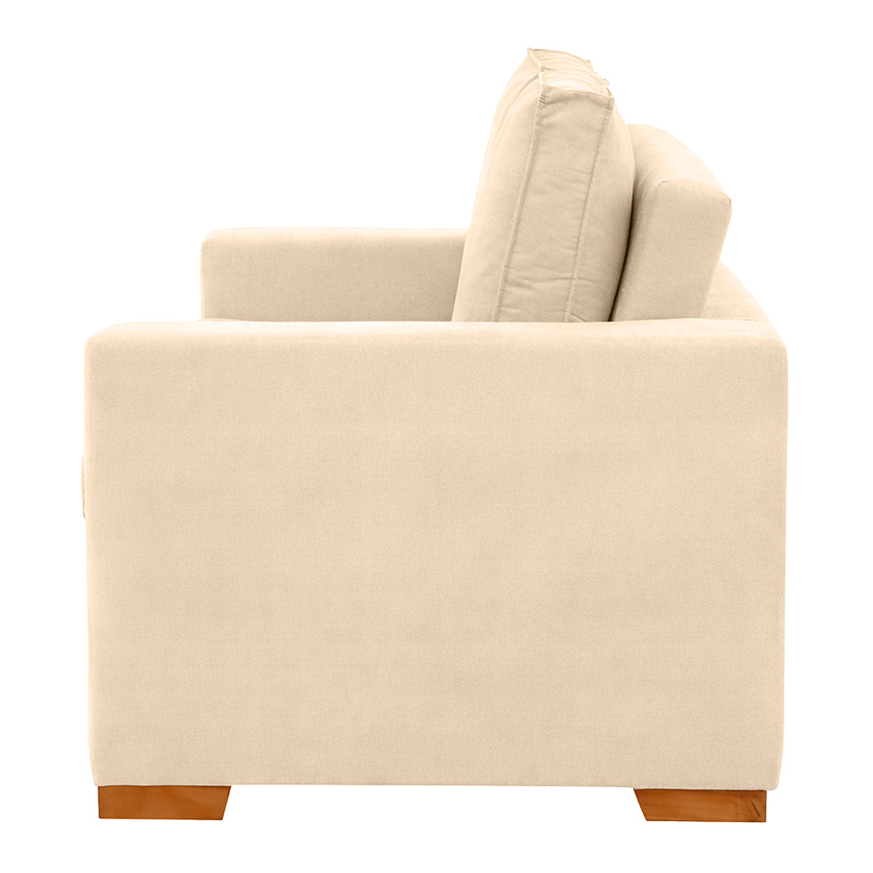 Sofá 3 Lugares Retrátil Classic Suede Bege 180 cm