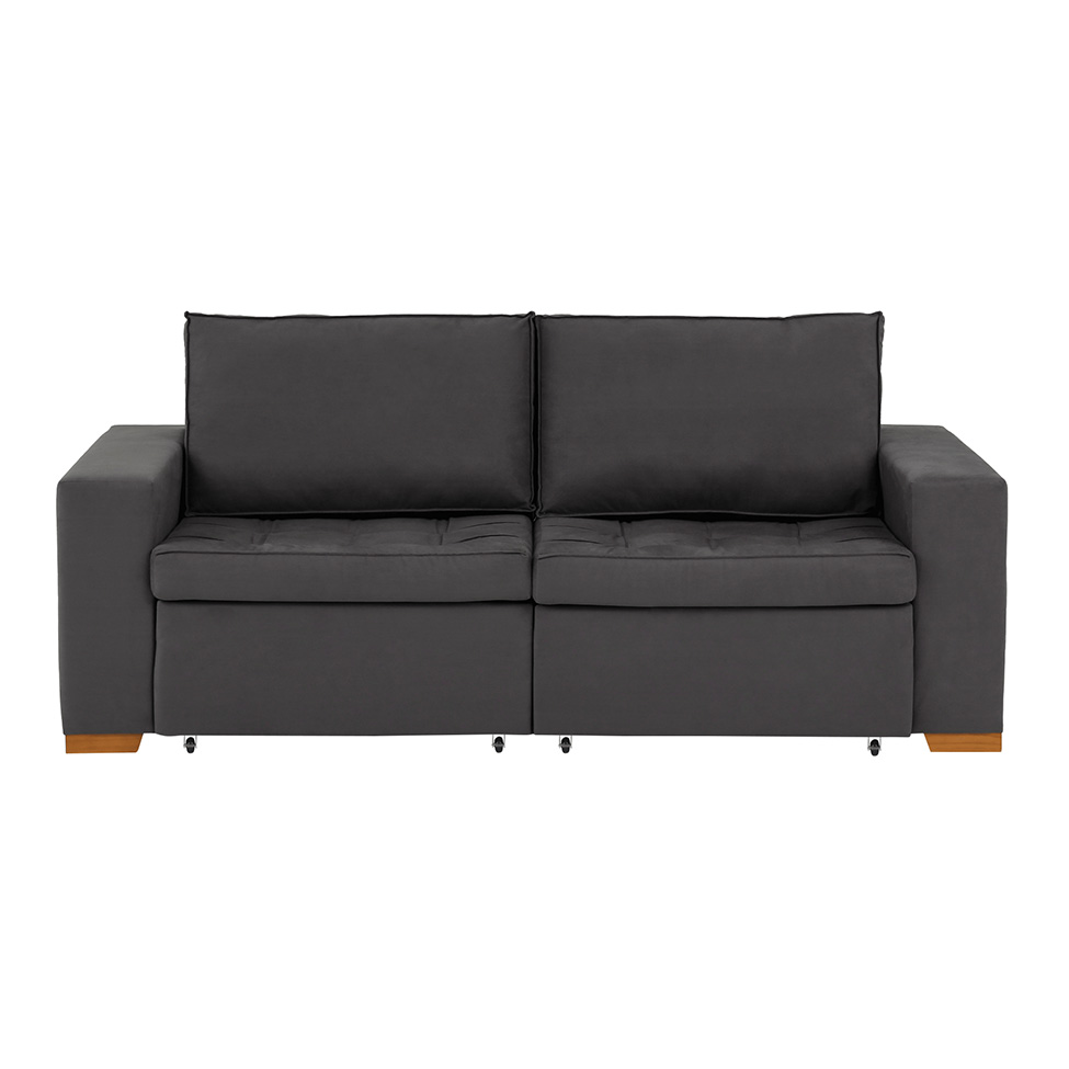 Sofá 3 Lugares Retrátil Classic Suede Grafite