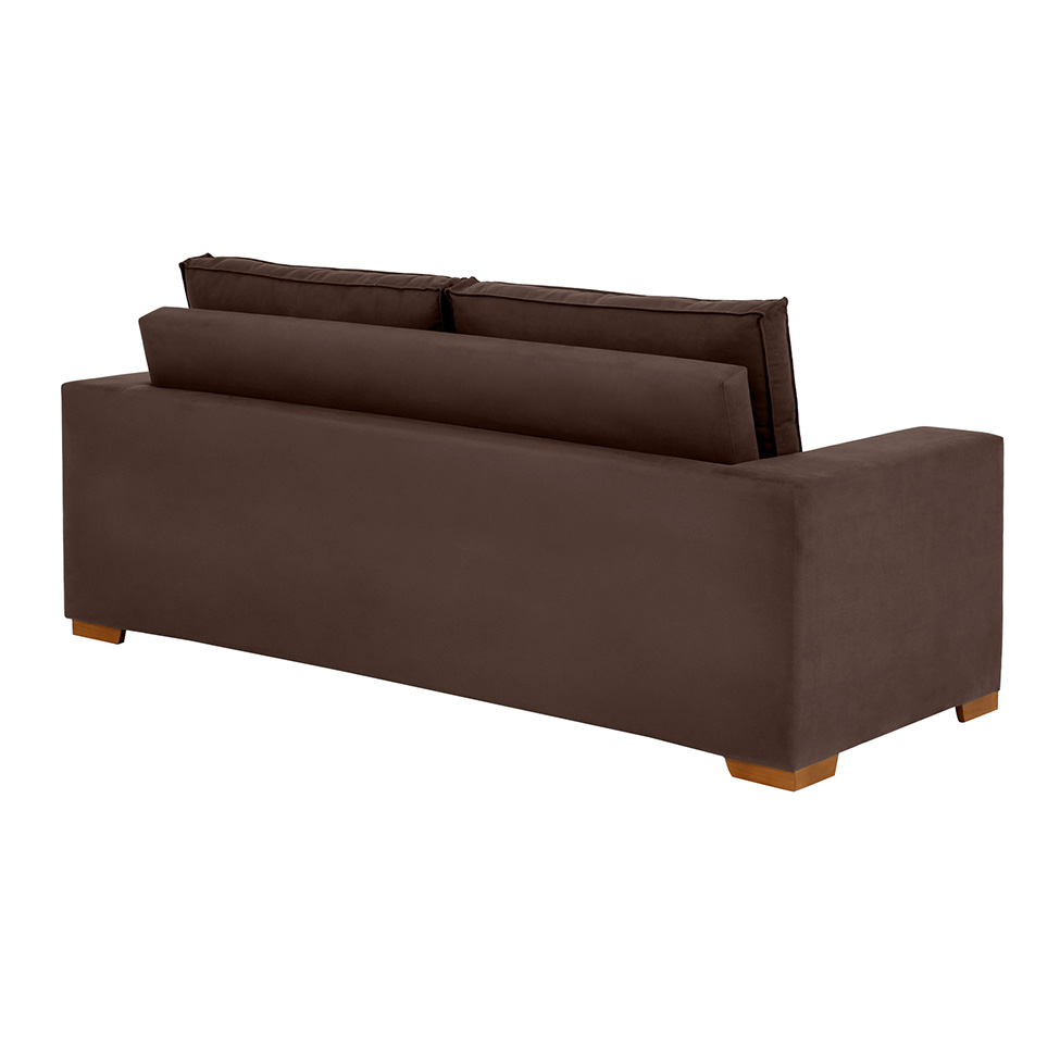 Sofá 3 Lugares Retrátil Classic Suede Marrom 180 cm